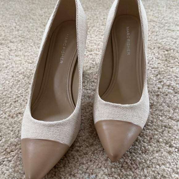 Marc Fisher SPRING Shoe Womens Sz 8.5 Velda3 Linen NEW in BOX - Picture 4 of 6